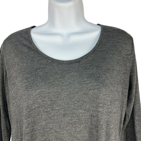 at Brand Small Heather Gray Long Sleeve Scoop Neck Tee Womens Soft Fabric - Picture 2 of 7